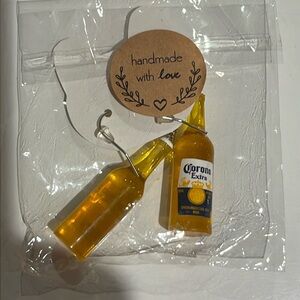 Beer Corona Bottle Earrings NIP